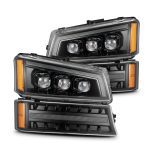 AlphaRex 880254 03-06 Chevrolet Silverado/02-06 Avalanche (without body cladding) NOVA-Series LED Projector Headlights Alpha-Black