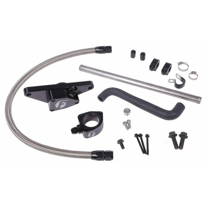 0305ssweb Fleece Coolant Bypass Kit w/Stainless Steel Braided Line (FPECLNTBYPSCUMMINS0305SS) for 2003-2005 Cummins 5.9L w/AT - Image 1