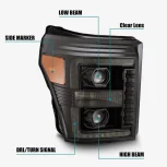 AlphaRex PRO-Series Halogen Projector Headlights Alpha-Black (880140) for 2011-2016 Powerstroke 6.7L - Image 4