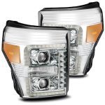 AlphaRex 880141 11-16 Ford Super Duty PRO-Series Halogen Projector Headlights Chrome