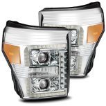 AlphaRex 880141 11-16 Ford Super Duty PRO-Series Halogen Projector Headlights Chrome