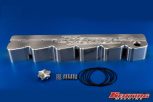 billet aluminum valve cover notched for stock injection lines on Cummins 12 valve engine
