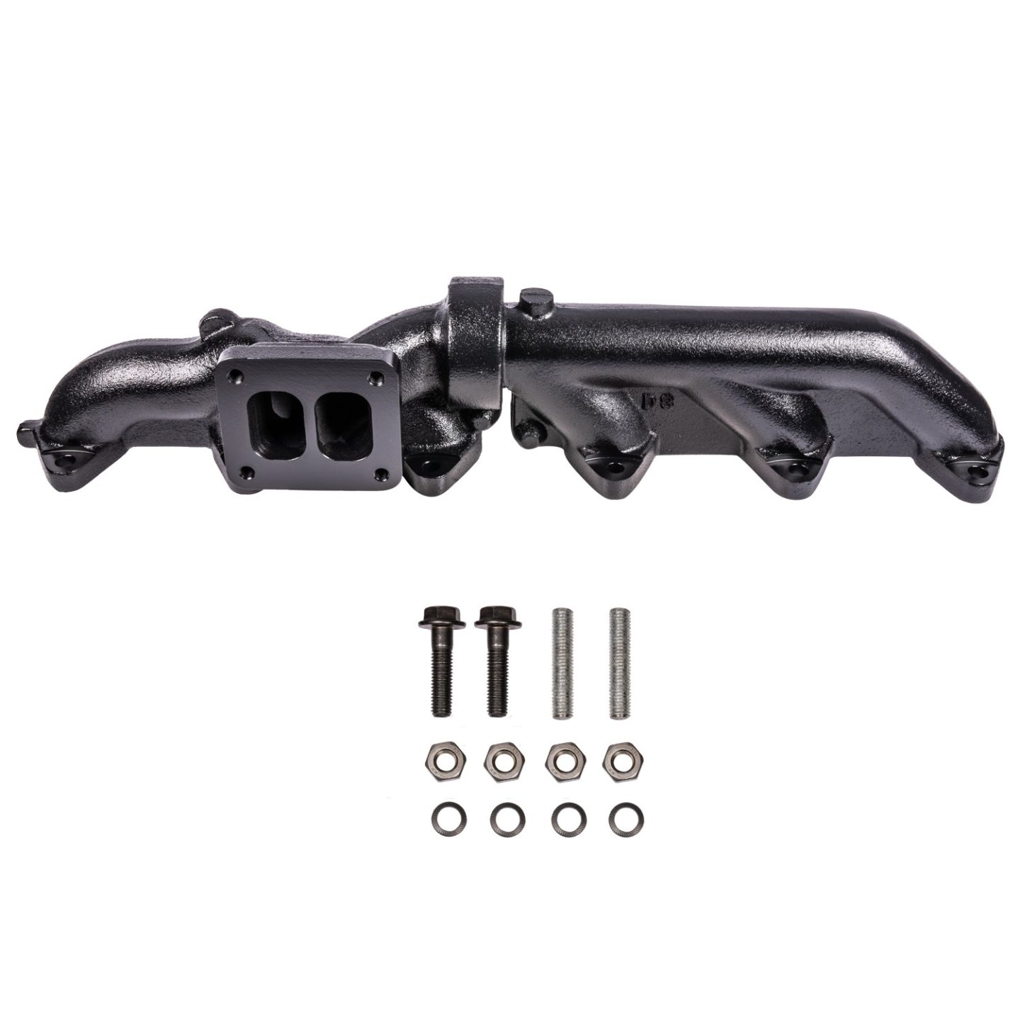 Pulse Flow Exhaust Manifold Kit Fits 2003-2007 5.9L Cummins 2-Pc T3 With Turbo Flange Hardware ATS - Image 1
