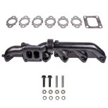 Pulse Flow Exhaust Manifold Kit Fits 2003-2007 5.9L Cummins 2-Pc T3 With Turbo Flange Hardware ATS - Image 6