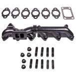 Pulse Flow Exhaust Manifold Kit Fits 2007.5-2018 6.7L Cummins 2-Pc Holset With Turbo Flange Hardware - Image 2
