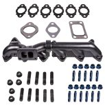 Pulse Flow Exhaust Manifold Kit Fits 2007.5-2018 6.7L Cummins 2-Pc Holset With Turbo Flange Hardware - Image 3