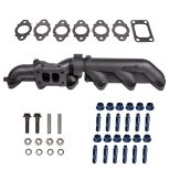 Pulse Flow Exhaust Manifold Kit Fits 2003-2007 5.9L Cummins 2-Pc T3 With Turbo Flange Hardware ATS - Image 4
