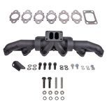 Pulse Flow Exhaust Manifold Kit Fits 94-Early 1998 5.9L Cummins 3-Pc T3 With Turbo Flange Hardware ATS - Image 11