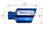 Sinister Diesel Dual Wall Exhaust Tip w/angle Cut 4"-8" Blue (SDETAC48BLU) Universal - Image 2