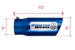 Sinister Diesel Dual Wall Exhaust Tip w/angle Cut 5"-6" Blue (SDETAC56BLU) Universal - Image 2