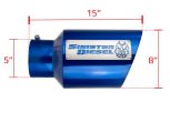 Sinister Diesel Dual Wall Exhaust Tip w/angle Cut 5"-8" Blue (SDETAC58BLU) Universal - Image 2