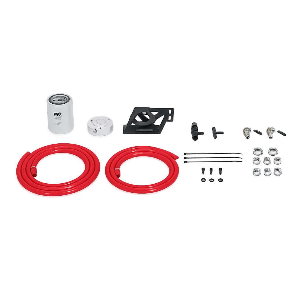 ChatGPT Image Mar 25, 2026, 05_02_32 PM Mishimoto Coolant Filter Kit MMCFK-F2D-08RD for 2008-2010 6.4L Powerstroke with hoses and filter components
