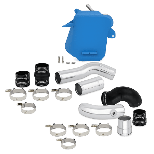 Mishimoto intercooler kit MMINT-F2D-11KBLP blue for 6.7 Powerstroke air to water performance upgrade