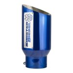 Sinister Diesel Dual Wall Exhaust Tip w/angle Cut 4"-6" Blue (SDETAC46BLU) Universal