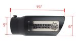 Sinister Diesel Dual Wall Exhaust Tip w/angle Cut 5"-6" Black (SDETAC56B) Universal - Image 2