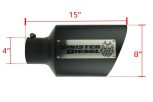 Sinister Diesel Dual Wall Exhaust Tip w/angle Cut 4"-8" Black (SDETAC48B) Universal - Image 2