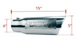 Sinister Diesel Dual Wall Exhaust Tip w/angle Cut 4"-5" Chrome (SDETAC45P) Universal - Image 2