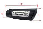 Sinister Diesel Dual Wall Exhaust Tip w/angle Cut 4"-5" Black (SDETAC45B) Universal - Image 2
