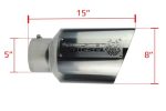 Sinister Diesel Dual Wall Exhaust Tip w/angle Cut 5"-8" Chrome (SDETAC58P) Universal - Image 2