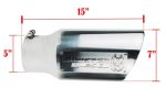 Sinister Diesel Dual Wall Exhaust Tip w/angle Cut 5"-7" Chrome (SDETAC57P) Universal - Image 2