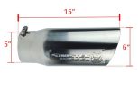 Sinister Diesel Dual Wall Exhaust Tip w/angle Cut 5"-6" Chrome (SDETAC56P) Universal - Image 2