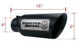 Sinister Diesel Dual Wall Exhaust Tip w/angle Cut 4"-6" Black (SDETAC46B) Universal - Image 2