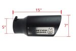 Sinister Diesel Dual Wall Exhaust Tip w/angle Cut 5"-7" Black (SDETAC57B) Universal - Image 2