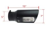 Sinister Diesel Dual Wall Exhaust Tip w/angle Cut 5"-7" Black (SDETAC57B) Universal - Image 2