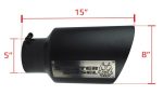 Sinister Diesel Dual Wall Exhaust Tip w/angle Cut 5"-8" Black (SDETAC58B) Universal - Image 2