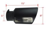 Sinister Diesel Dual Wall Exhaust Tip w/angle Cut 5"-8" Black (SDETAC58B) Universal - Image 2