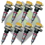 Full Force Stage 1 160cc injectors installed on a 1994–2003 Powerstroke 7.3L