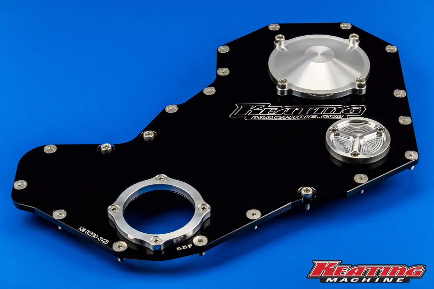 IMG_0095_1920-1 Keating Machine black anodized billet timing cover for 1994–2002 Cummins 5.9L 12 valve engine