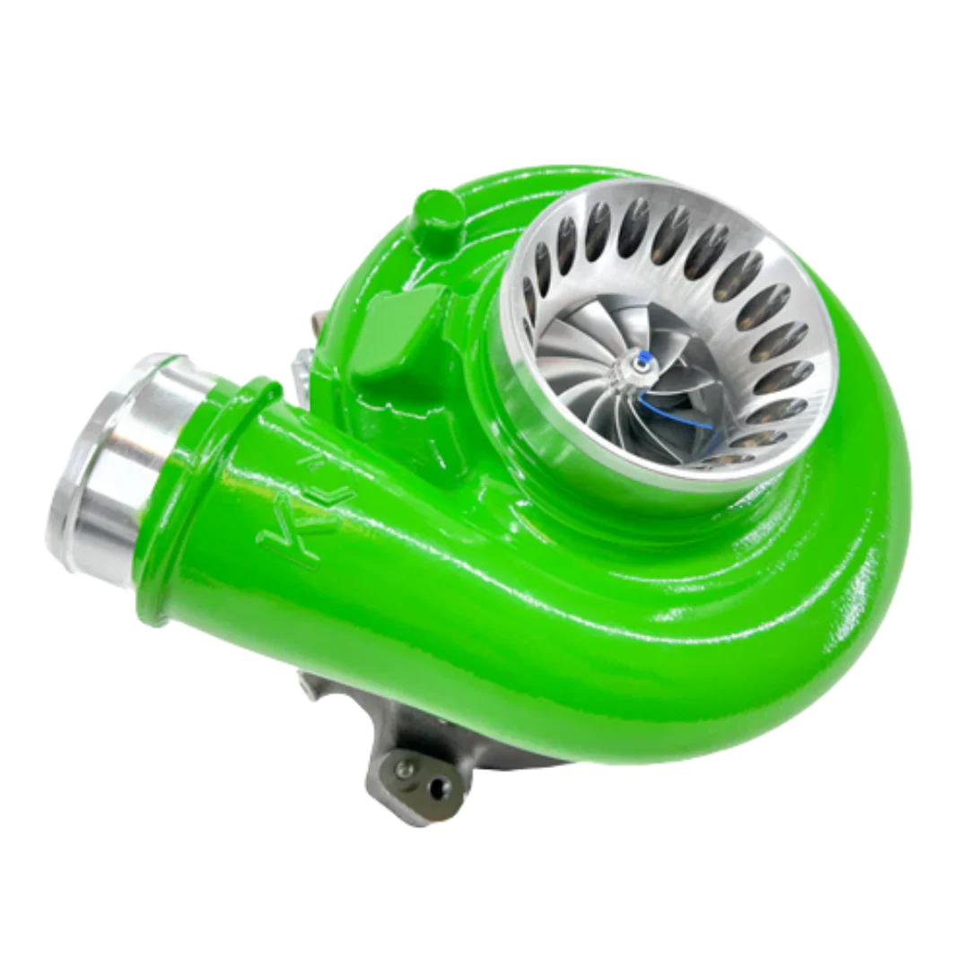 KC Turbo KC300x Stage 1 Turbo 63/70 - .84 A/R - Bright Green Finish (300715-Grn) For 1994-1998 Powerstroke 7.3L OBS - Image 1