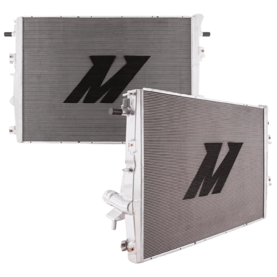 Mishimoto MMRAD-F2D-17 Powerstroke radiator aluminum cooling upgrade for 6.7L diesel engine