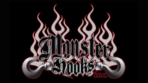 Monster Hooks Inc logo for heavy-duty tow hooks