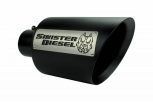 Sinister Diesel Dual Wall Exhaust Tip w/angle Cut 4"-8" Black (SDETAC48B) Universal