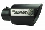 Sinister Diesel Dual Wall Exhaust Tip w/angle Cut 5"-8" Black (SDETAC58B) Universal