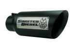 Sinister Diesel Dual Wall Exhaust Tip w/angle Cut 4"-6" Black (SDETAC46B) Universal