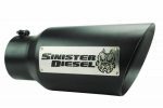 Sinister Diesel Dual Wall Exhaust Tip w/angle Cut 5"-7" Black (SDETAC57B) Universal