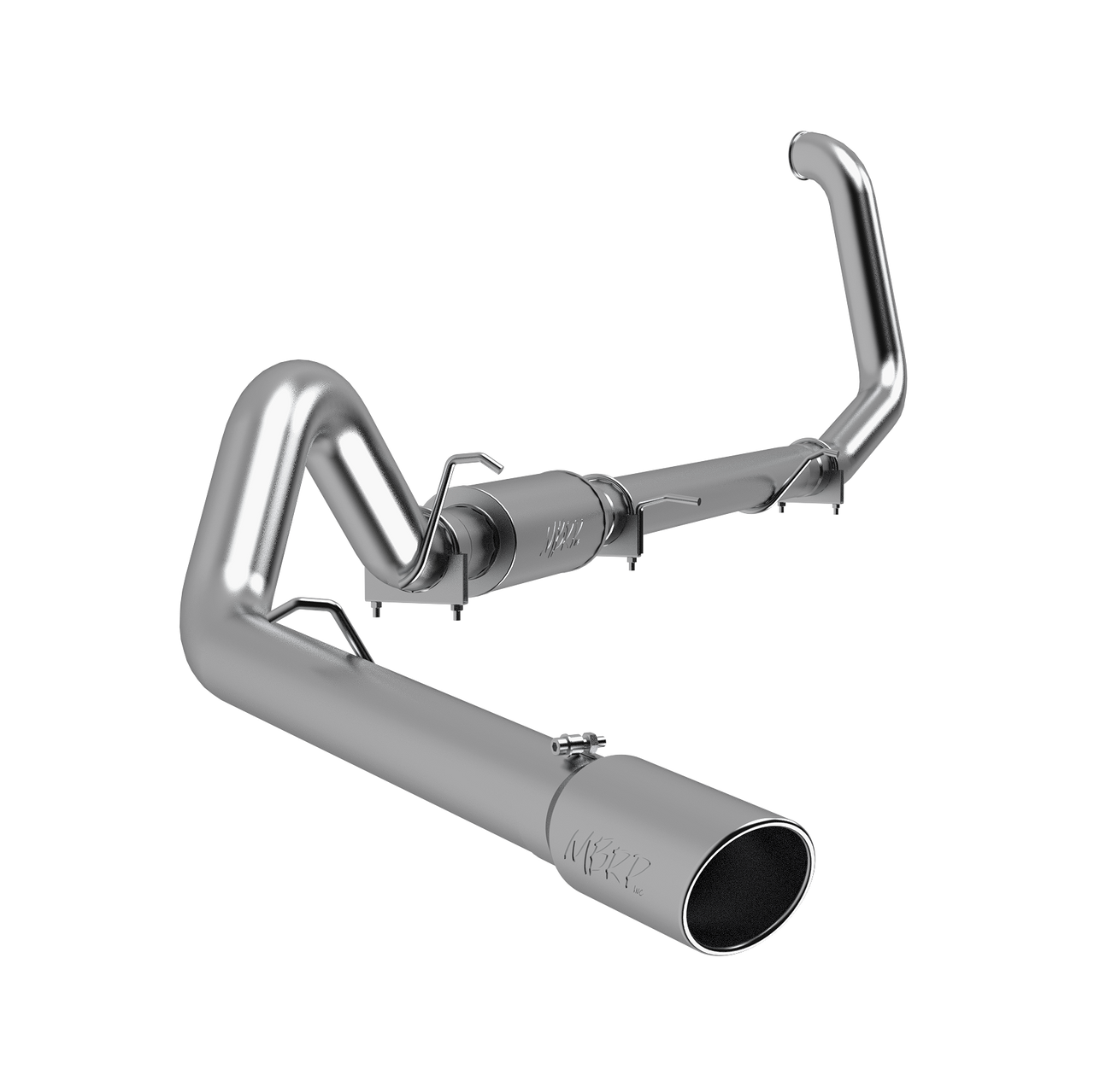 S6204AL__81363 MBRP 4" Turbo-Back Exhaust Armor Lite, Street Profile, Single Side Exit, Stainless Steel Tip (S6204AL) for 1999-2003 Powerstroke 7.3L - Excursion - Image 1