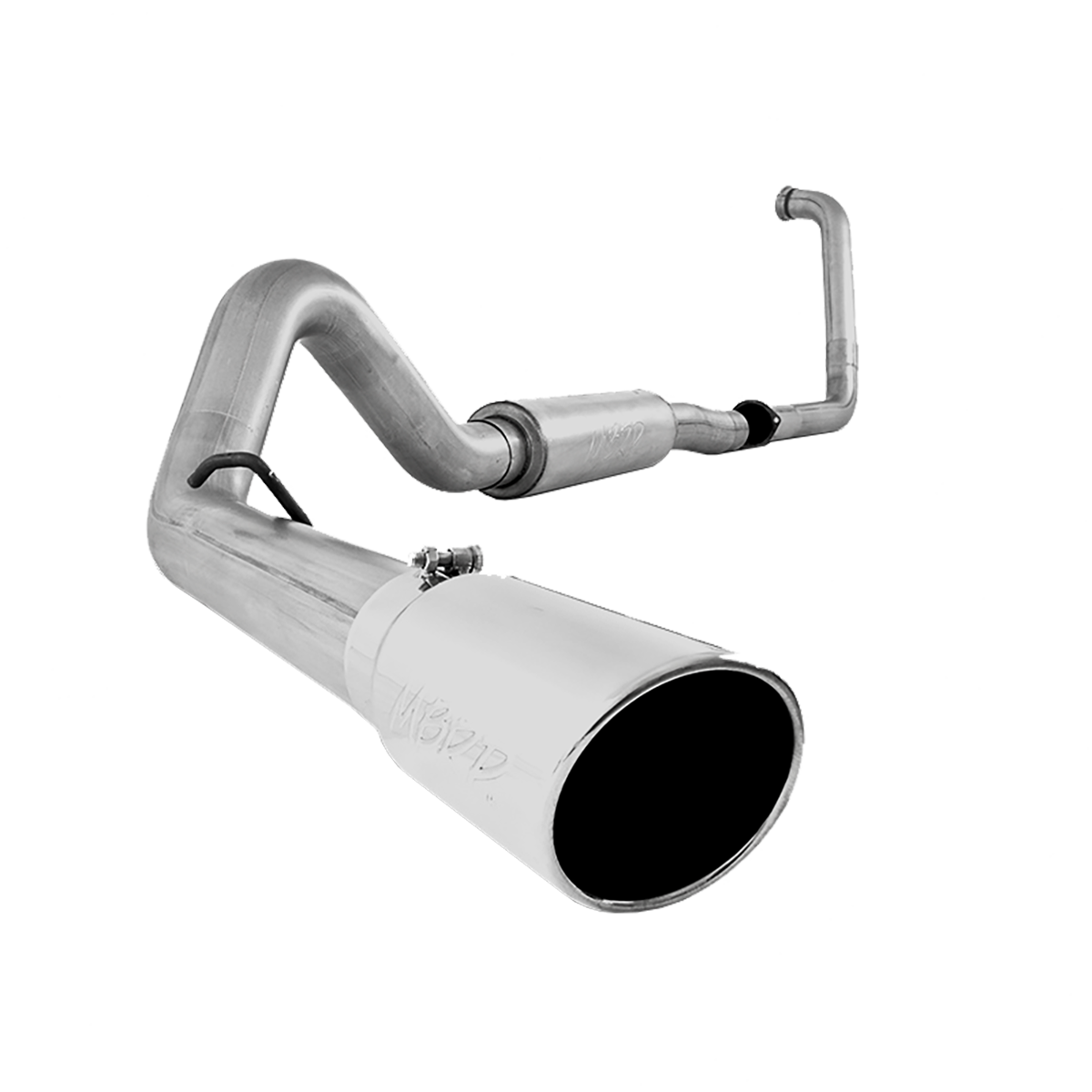 S6216AL__60923 MBRP 4" Turbo Back, Single Side (Stock Cat) Exit, Aluminum (S6216AL) for 2003-2005 Powerstroke 6.0L Excursion - Image 1