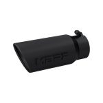 4" - 5" Inlet Exhaust Tip (T5051BLK), Single Wall, Rolled Angle, T304 Stainless Steel, Black Coated