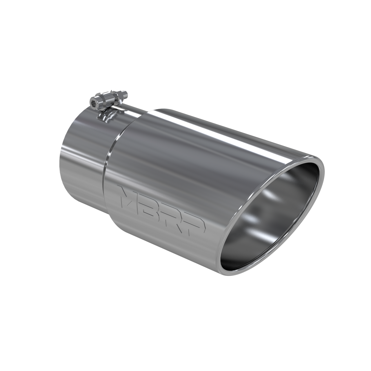 T5075_0-BKSJ__83305 MBRP 5" Inlet Exhaust Tip (T5075), Single Wall, Rolled Angle Cut, T304 Stainless Steel - Image 1