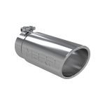 3.5" Inlet Exhaust Tip (T5112), Rolled Angle Cut, Single Wall, T304 Stainless Steel