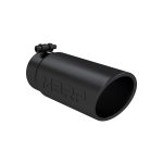3.5" Inlet Exhaust Tip (T5112BLK), Single Wall, Rolled Angle, Black Coated, T304 Stainless Steel