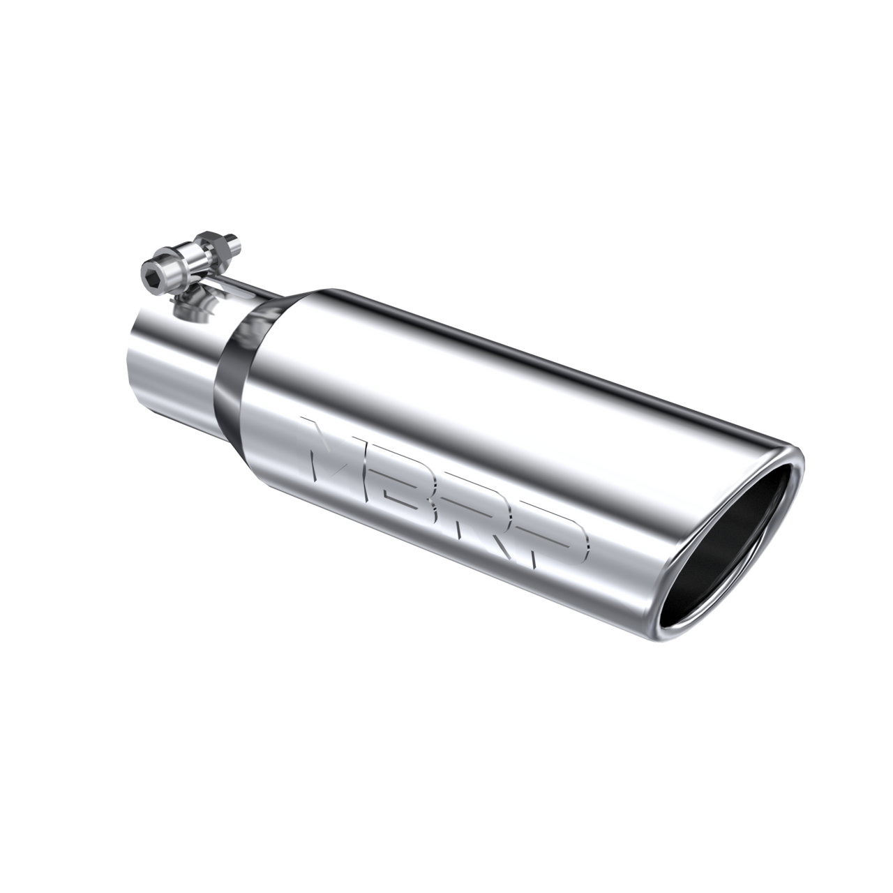 T5113_0-BKSJ__35126 MBRP Exhaust Tip 2.5" Inlet (T5113), Rolled Angle Cut, Single Wall, T304 Stainless Steel - Image 1