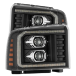 AlphaRex PRO-Series Halogen Projector Headlights Black (880315) for 2005-2007 Powerstroke 6.0L