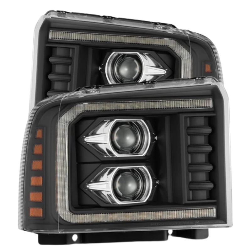 Untitled design (19) AlphaRex PRO-Series Halogen Projector Headlights Black (880315) for 2005-2007 Powerstroke 6.0L - Image 1