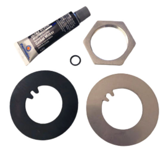 7.3 Powerstroke dipstick leak repair kit installed on oil pan