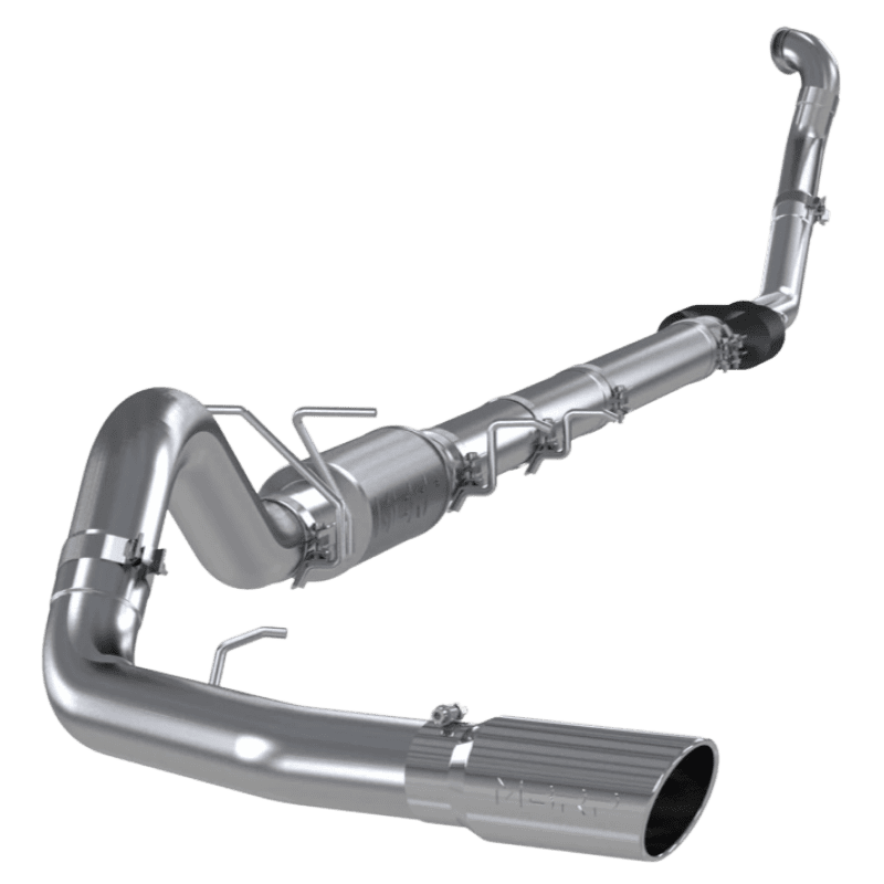 Untitled design (36) MBRP 4" Turbo-Back Exhaust (Aluminized 3" downpipe) Single Side Exit, Street Profile (S6218AL) for 1994-1997 Powerstroke 7.3L - Image 1